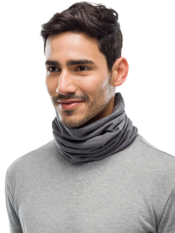 Buff Midweight Merinould Halsedisse - Voksne - Light Grey Melange 4 Buff Midweight Merinould Halsedisse - Voksne - Light Grey Melange - Billede 2