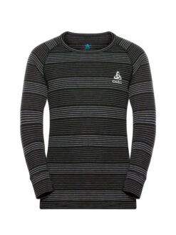 Odlo Kid's Active Warm Eco Base Layer Skiundertøjssæt - Børn - Black Melange -BUB Snow Butik odlo kids active warm eco base layer skiundertoejssaet boern black melange 580x773p 2