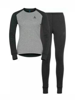 Odlo Women's Active Warm Eco Skiundertøj Sæt - Dame - Dark Grey