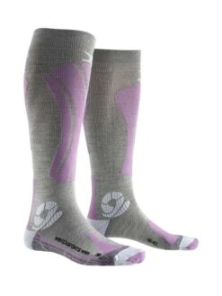 X-Bionic Women's Apani 4.0 Merino Skisokker - Dame - Black/Grey/Magnolia