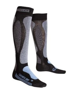 X-BIONIC CARVING SKISOKKER TIL KVINDER | BLACK/SKYBLUE